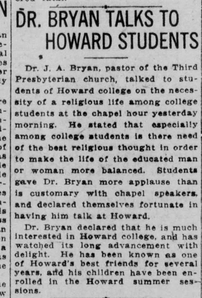 Dr. Bryan Talks to Howard Students
